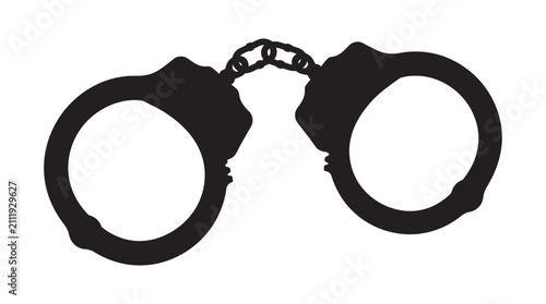 Canvastavla Handcuffs In Black Silhouette restraints arrest law