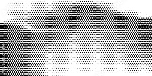 Cuadro en lienzo Black and white abstract geometric pattern with halftone effect for sporty background