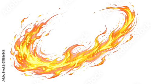 Fire splash effect on a transparent background
