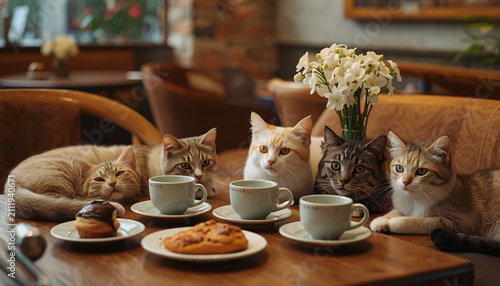cat in the restaurant