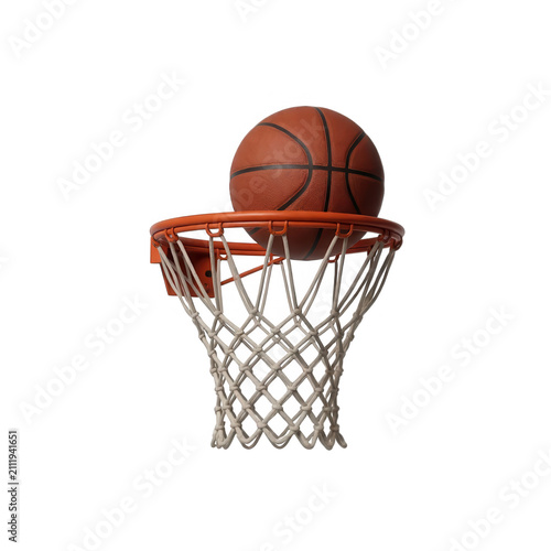 Basketball Going Through Hoop Transparent Background