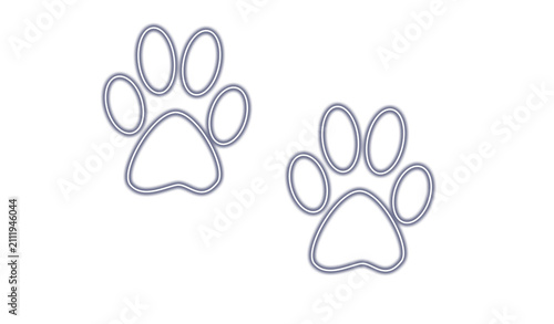 Two paw prints isolated on transparent background
