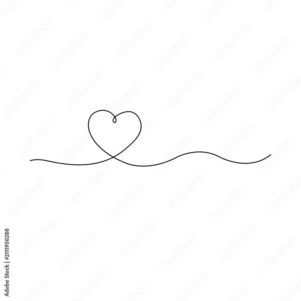 Fototapeta premium Line art Heart