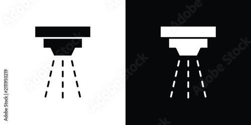 Canvastavla Fire sprinkler system icon for banner designs