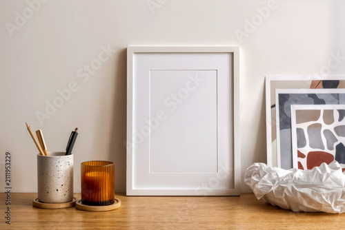 Minimalist Interior with Blank Poster Mockups
