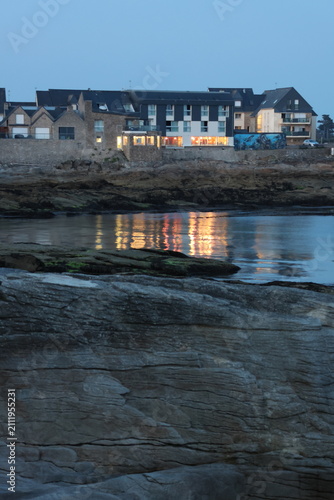 En soirée à Lomener, commune de Ploemeur, pays de Lorient, côte atlantique (Bretagne, Morbihan, France)