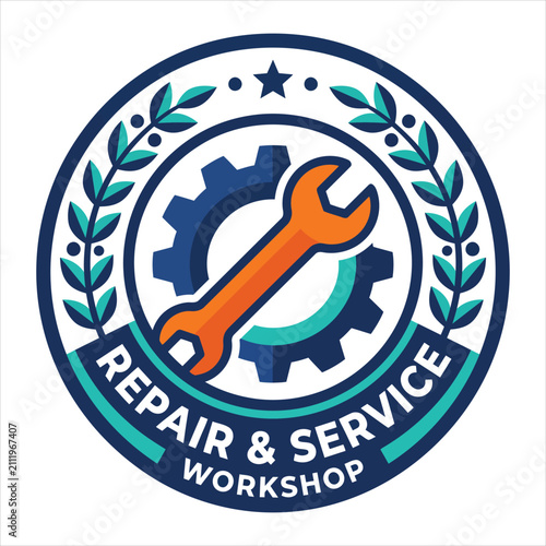 Happy Labor Day workers gear illustration with fist and cogs isolated on white background, Vector