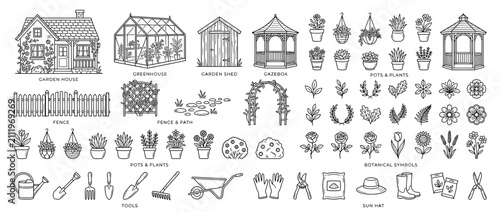 Hand-drawn Garden Elements Collection