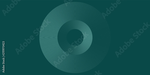 Bild auf Leinwand Top geometric lines glowing on a dark green background