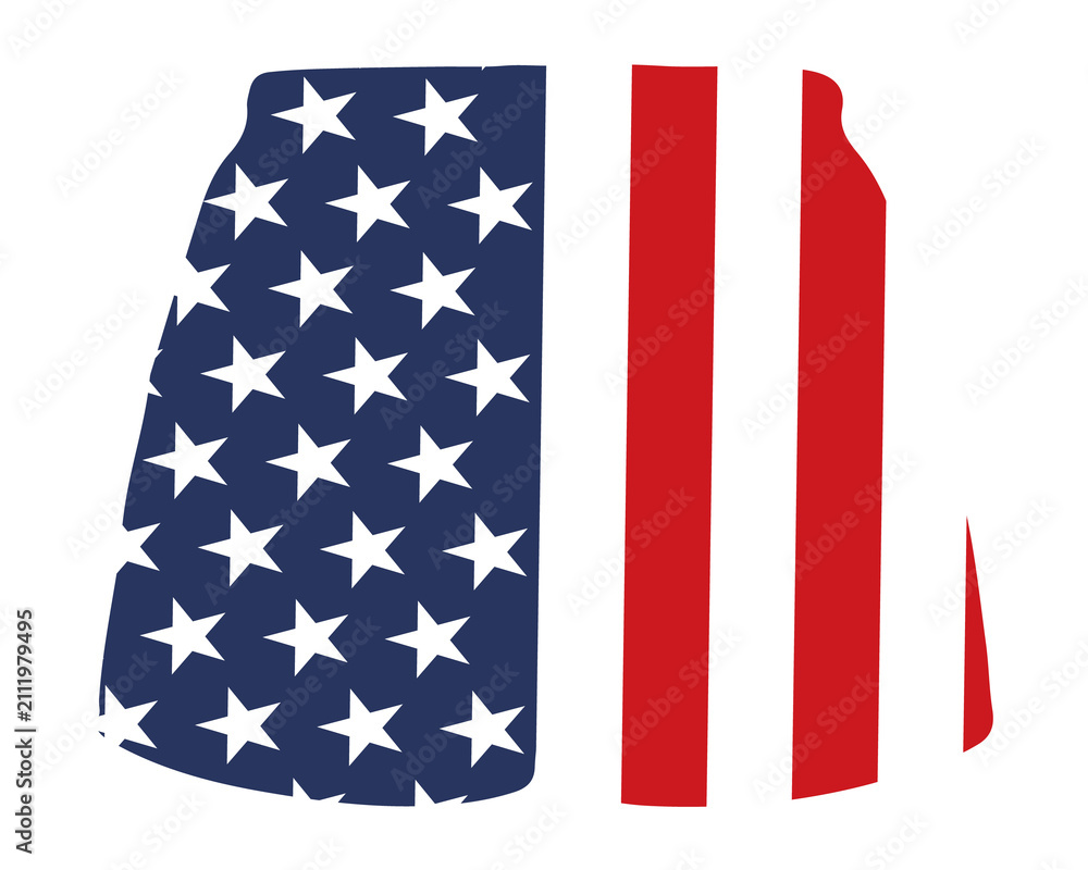Fototapeta premium american flag on white background