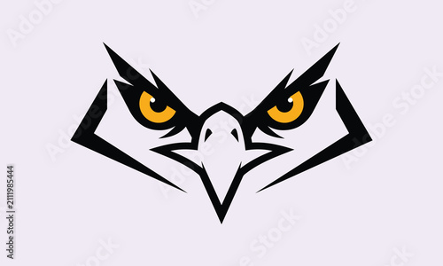 Fierce Eagle Hawk Head Mascot Logo Vector Illustration