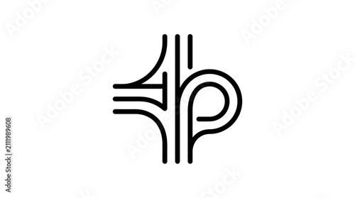 Cuadro en lienzo Abstract Highway Interchange Minimalist Icon