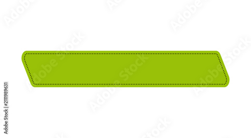 Green Rounded Rectangle Label Icon with Minimal Geometric Banner Design