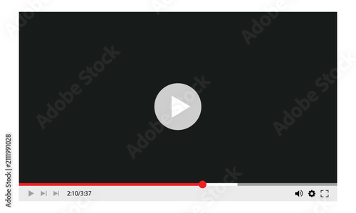 Modern video player interface with play button and progress bar