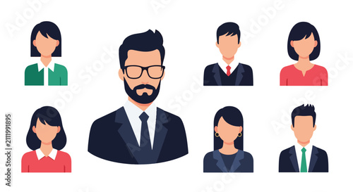 Konstfotografi Diverse group of professionals in business attire smiling.