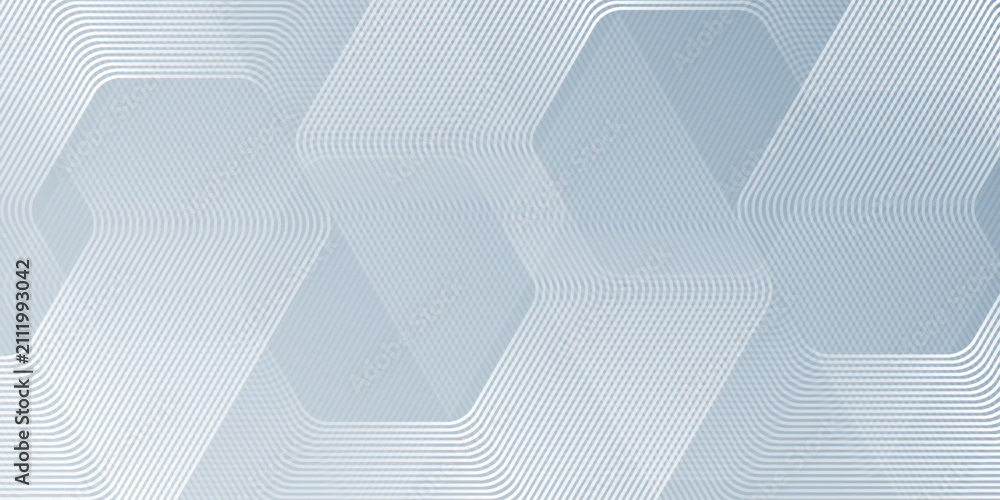Fototapeta premium Modern hexagon lines on gray background. Geometric stripe line abstract simple modern design