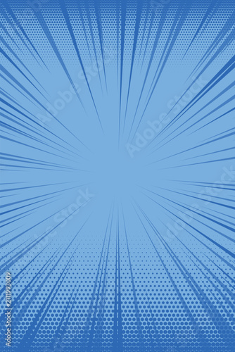 Retro Comic Blue Starburst Rays Illustration