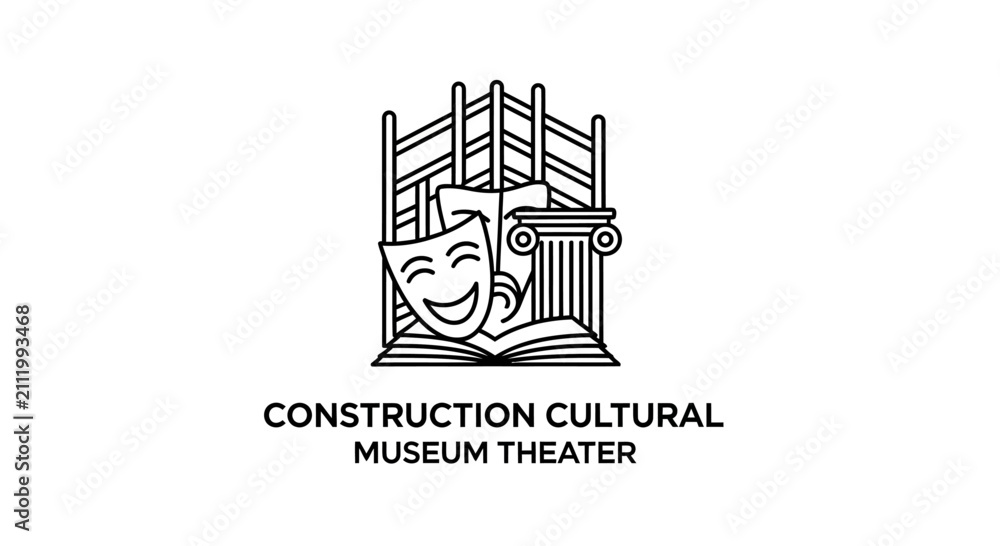 Fototapeta premium Cultural Construction Museum Theater Logo Icon