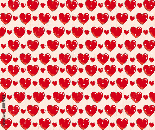 Seamless fabric art in Valentine's Day style, abstract ethnic design, light pink background with heart patterns. Suitable for textiles, pillows, curtains, clothing, vector images, background images.