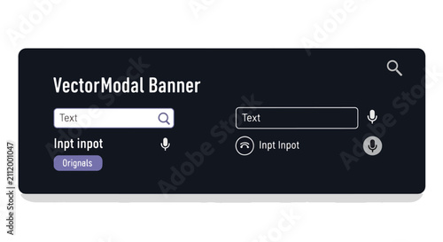 Fotografie Modern digital interface design mockup with text and image import