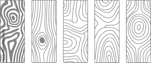 Cuadro en lienzo Conjunto de cinco paneles rectangulares verticales con diferentes patrones y tex