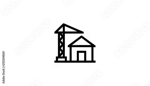 Construction Crane Vector Icon Isolated