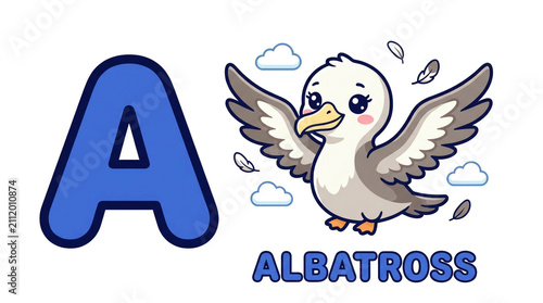 Albatross Letter a for Children Education and Learning Alphabet