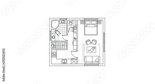 Modern house floor plan design.