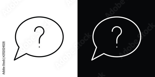 Bild auf Leinwand Comment question icon outline symbol pack
