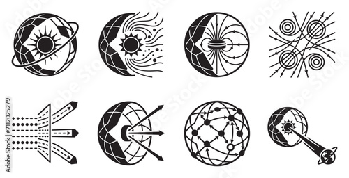 Earth science concepts solar system magnetic fields and global connections.