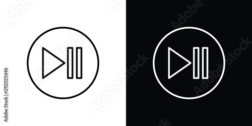 Fotografie Play pause icon outline symbol pack