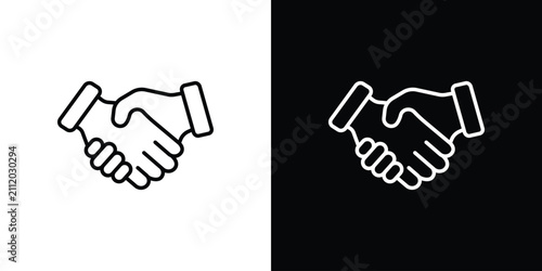 Deal handshake icon vector symbol bundle