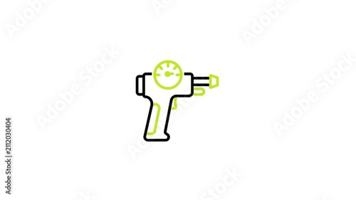 Electric power tool speed icator gauge in active operation for workshop demo footage.