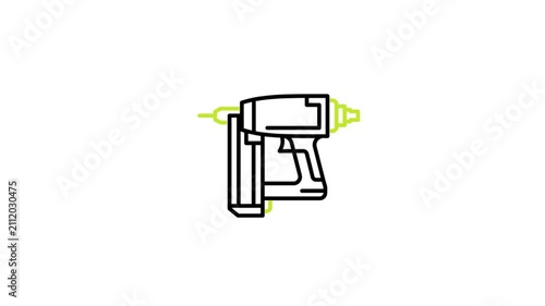 Electric drill highlighted trigger and sparks for hardware and construction tool demonstration clip.