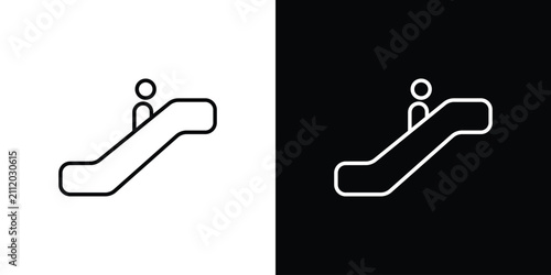 Escalator icon vector symbol bundle