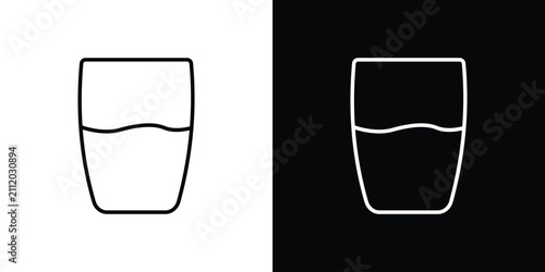 Konstfotografi Half Glass icon vector symbol bundle