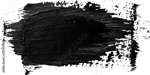 Bild auf Leinwand Abstract Black Brush Stroke: A bold, textured black brush stroke artfully applied, conveying raw energy and creative expression