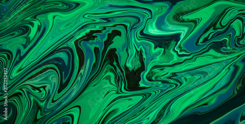 Fotografie Dynamic Acrylic Ink Swirls in Copyspace Background