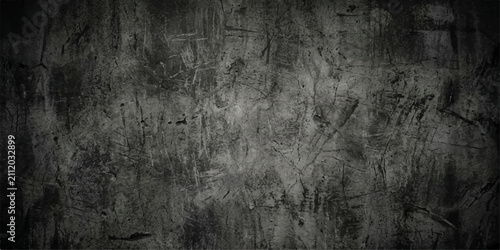 Bild auf Leinwand Grungy Textured Wall: A dark, weathered concrete wall with a rough, distressed texture, featuring subtle scratches and variations in tone, evokes a sense of urban decay and industrial grit