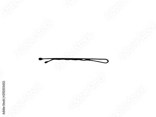 Black metal bobby pin hair accessory isolated on transparent background