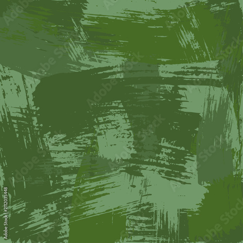 green grungy painted background. Green paintbrush strokes texture