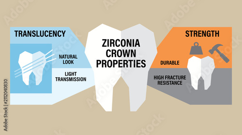 Slika na platnu Zirconia Crown Properties Translucency Strength