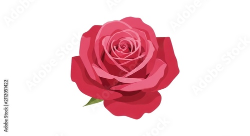 Beautiful Pink Rose Flower Illustration.