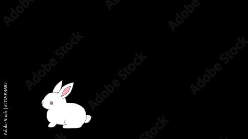 画面下部を走るウサギのループアニメーション素材
