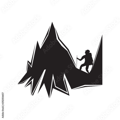 Hiking or climbing logo vector