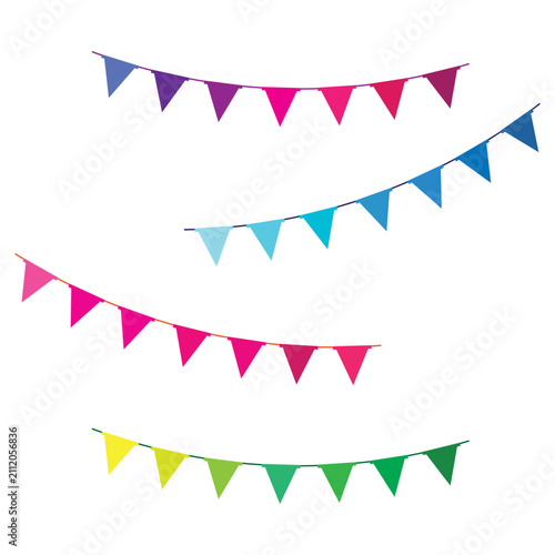 Bunting Flags icon logo vector