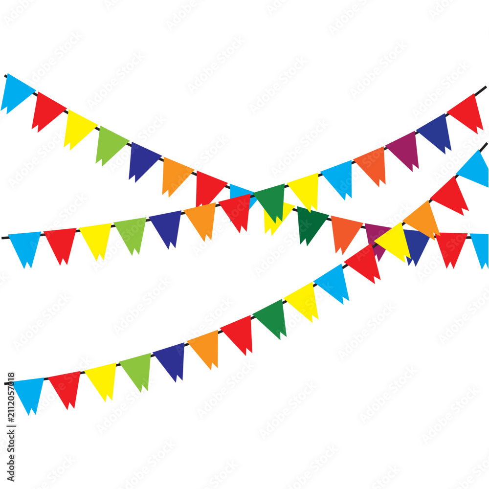 Fototapeta premium Bunting Flags icon logo vector