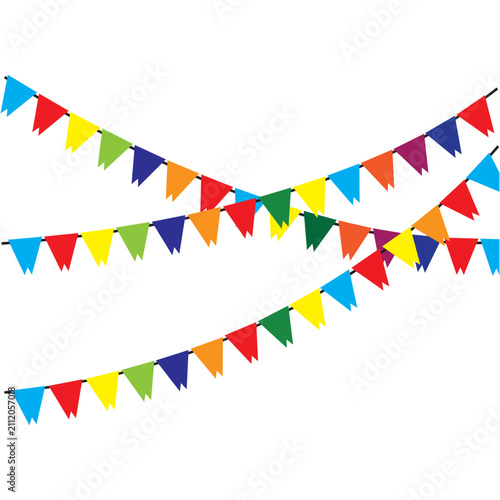 Bunting Flags icon logo vector