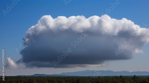 Fluffy Cumulus Cloud Formation in Blue Sky Nature Weather Animation