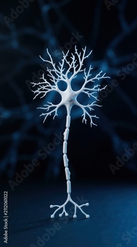 Neuron model in blue light in natural daylight